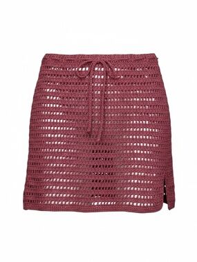 Pink Crochet Mini Skirt